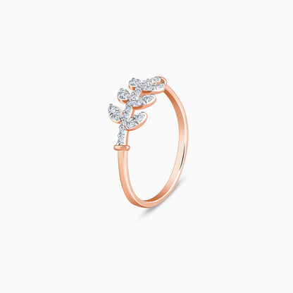 Rose Gold Leafline Lab Grown Dimond Ring