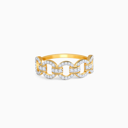 Gold Locking Lab Grown Diamond Ring