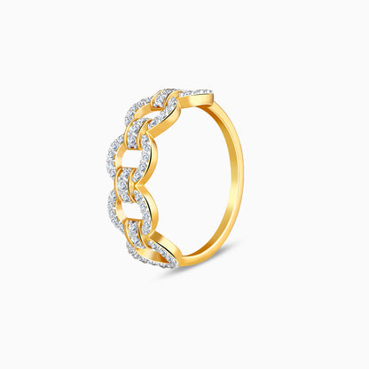 Gold Locking Lab Grown Diamond Ring