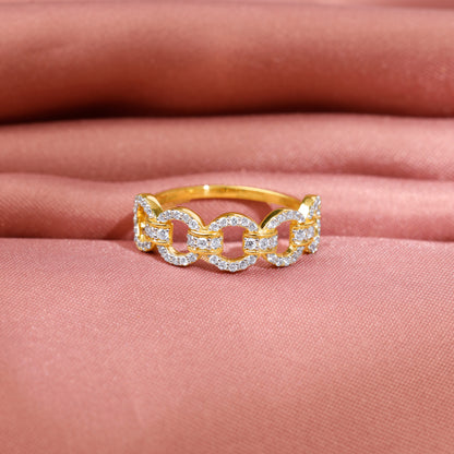 Gold Locking Lab Grown Diamond Ring