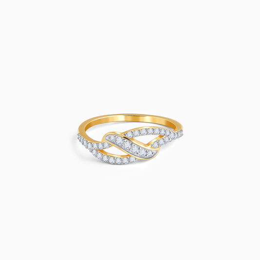 Gold Wavelock Lab Grown Diamond Ring