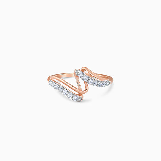 Rose Gold Spiral Lab Grown Diamond Ring