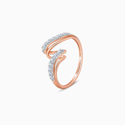 Rose Gold Spiral Lab Grown Diamond Ring