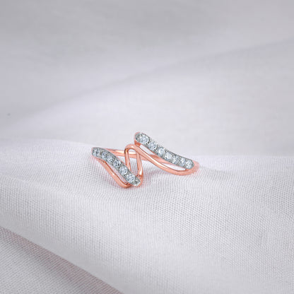 Rose Gold Spiral Lab Grown Diamond Ring