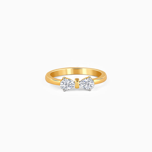 Gold Cute Bow Lab Grown Diamond Ring