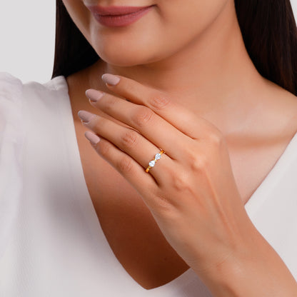 Gold Cute Bow Lab Grown Diamond Ring