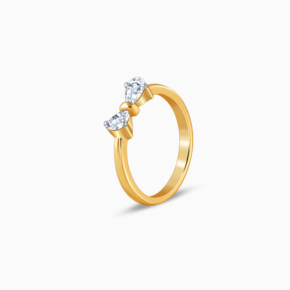 Gold Cute Bow Lab Grown Diamond Ring