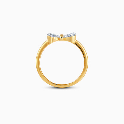 Gold Cute Bow Lab Grown Diamond Ring