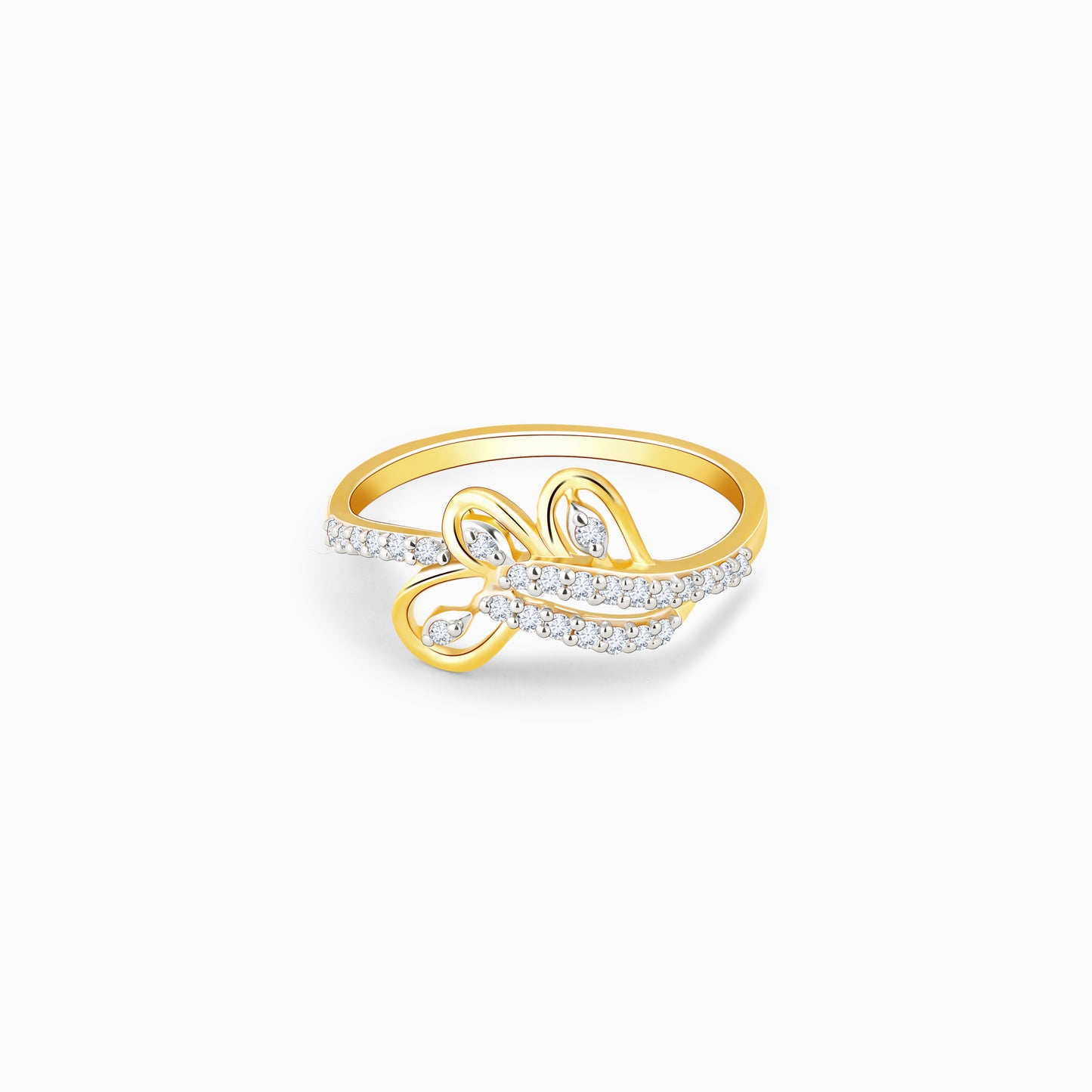 Gold Floral Cascade Diamond Ring