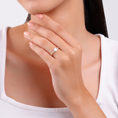 Gold Twilight Promise Solitaire Lab Grown Diamond Ring