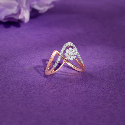 Rose Gold Aurora Bloom Vanki Lab Grown Diamond Ring
