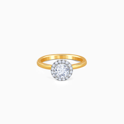 Gold Audrey Halo Salitaire Lab Grown Diamond Ring