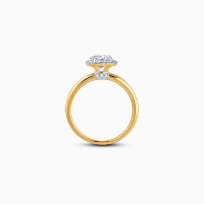 Gold Audrey Halo Salitaire Lab Grown Diamond Ring