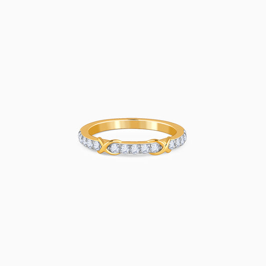 Gold Crossroads Channel Lab Grown Diamond Ring