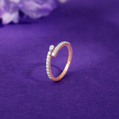 Rose Gold Shooting Star Lab Grown Diamond Ring