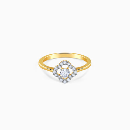 Gold Gilded Quatrefoil Lab Grown Diamond Ring
