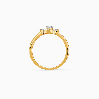 Gold Gilded Quatrefoil Lab Grown Diamond Ring