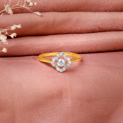 Gold Gilded Quatrefoil Lab Grown Diamond Ring