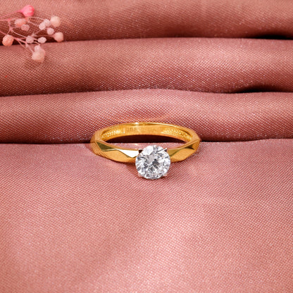 Anushka Sharma Gold Vow Solitaire Lab Grown Diamond Ring