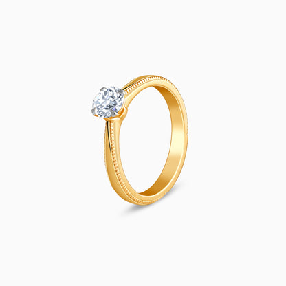 Gold Tapered Solitaire Lab Grown Diamond Ring