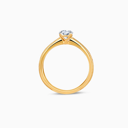 Gold Tapered Solitaire Lab Grown Diamond Ring