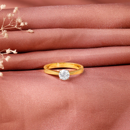 Gold Tapered Solitaire Lab Grown Diamond Ring