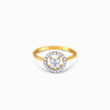 Gold Plumeria Halo Lab Grown Diamond Ring