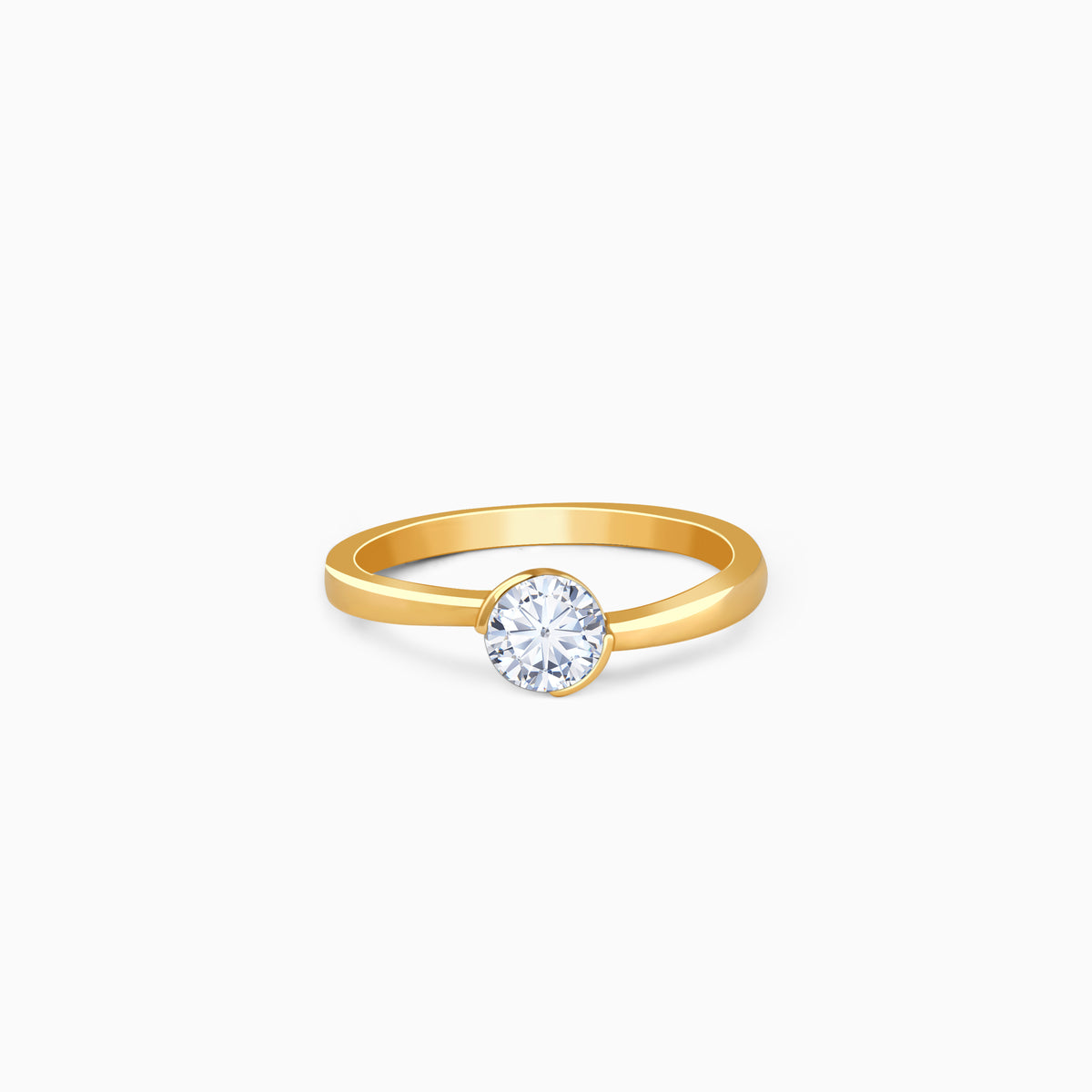 Gold Hug Solitaire Lab Grown Diamond Ring