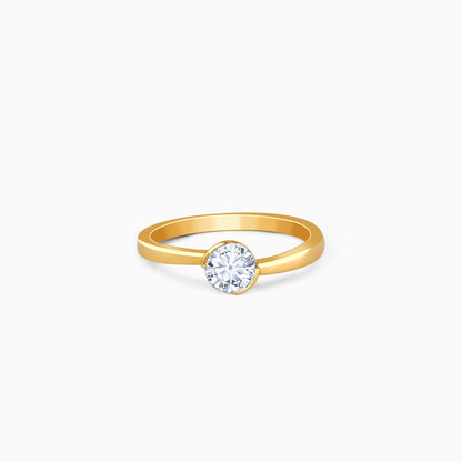 Gold Hug Solitaire Lab Grown Diamond Ring