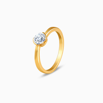 Gold Hug Solitaire Lab Grown Diamond Ring