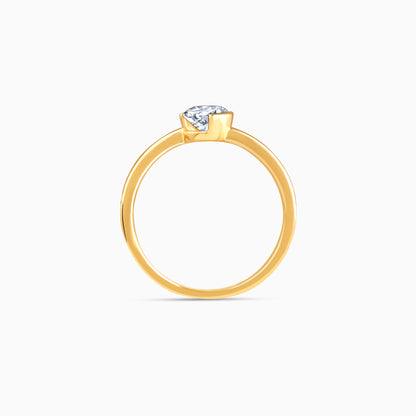 Gold Hug Solitaire Lab Grown Diamond Ring