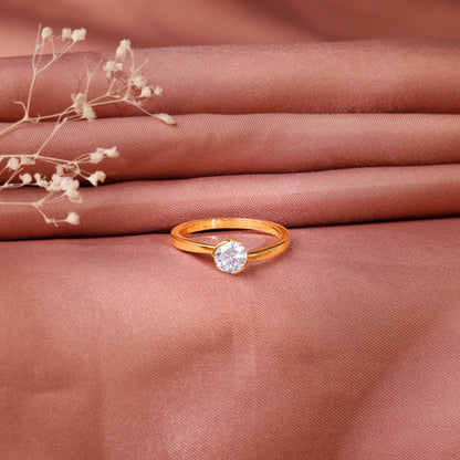 Gold Hug Solitaire Lab Grown Diamond Ring