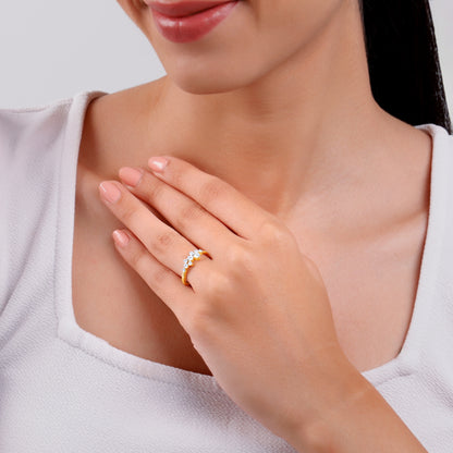 Gold Whispering Dew Lab Grown Diamond Ring