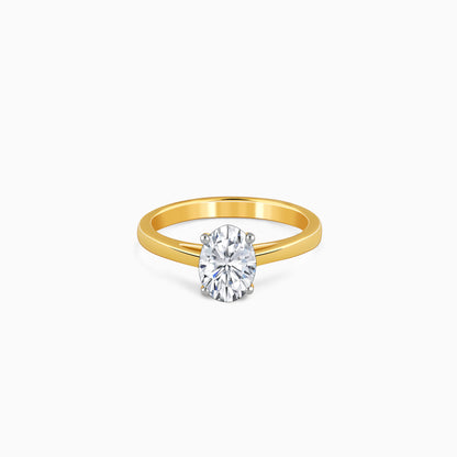Gold Oval Cut Solitaire Lab Grown Diamond Ring