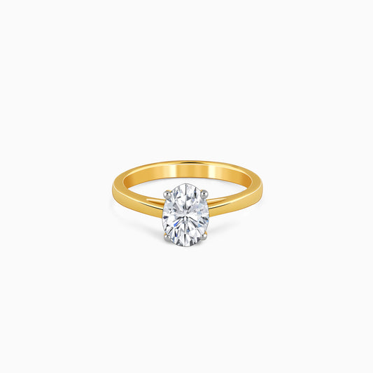 Gold Oval Cut Solitaire Lab Grown Diamond Ring