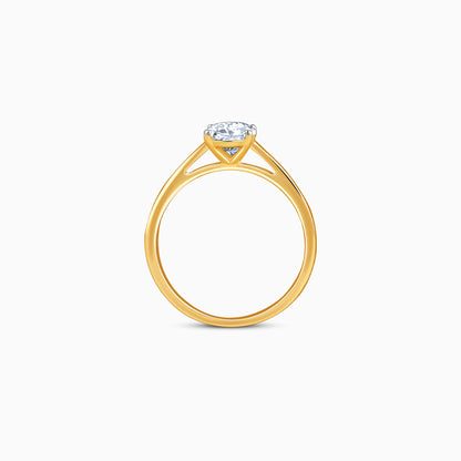 Gold Oval Cut Solitaire Lab Grown Diamond Ring