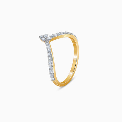 Gold Scallop Shine Lab Grown Diamond Ring