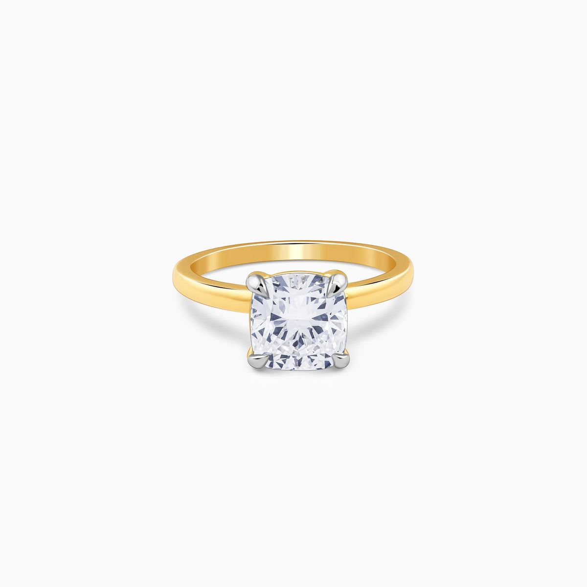 Gold Princess-cut Solitaire Lab Grown Diamond Ring