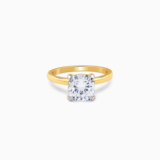 Gold Princess-cut Solitaire Lab Grown Diamond Ring