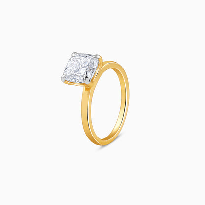 Gold Princess-cut Solitaire Lab Grown Diamond Ring