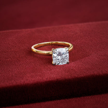 Gold Princess-cut Solitaire Lab Grown Diamond Ring