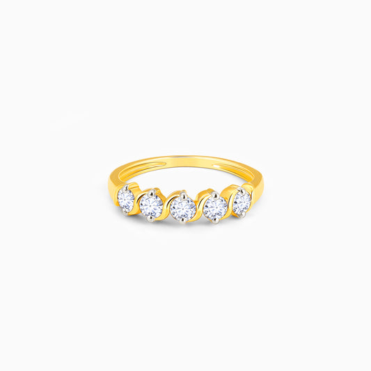 Gold Geometric Circlets Diamond Ring