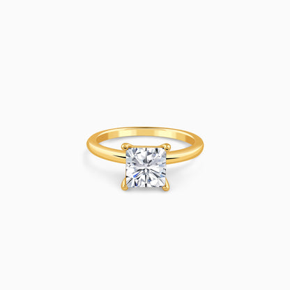 Gold Princess Cut Solitaire Lab Grown Diamond Ring
