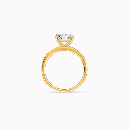 Gold Princess Cut Solitaire Lab Grown Diamond Ring