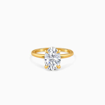 Gold Oval Cut Solitaire Lab Grown Diamond Ring