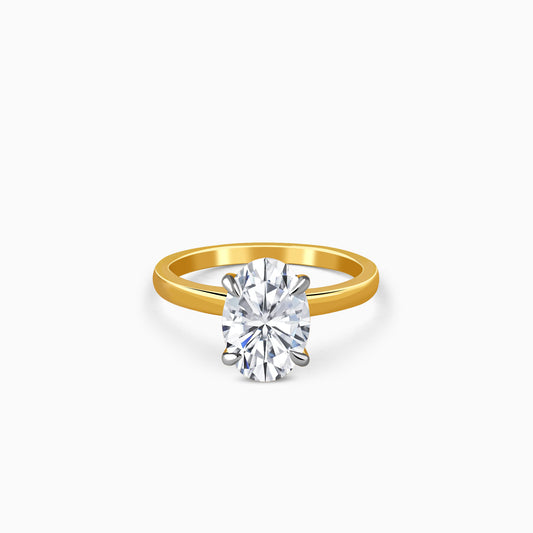 Gold Oval Cut Solitaire Lab Grown Diamond Ring