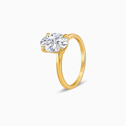 Gold Oval Cut Solitaire Lab Grown Diamond Ring