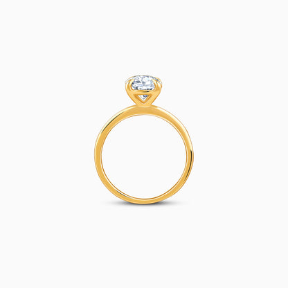 Gold Oval Cut Solitaire Lab Grown Diamond Ring