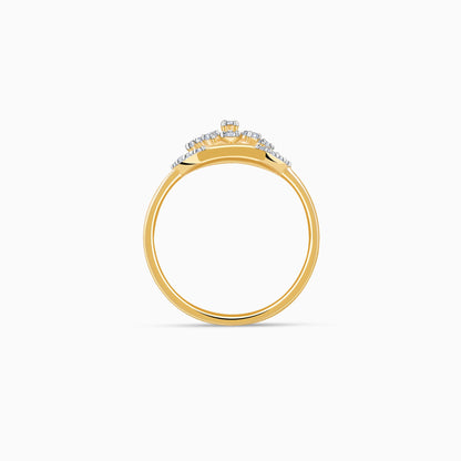 Gold Hexagonaria Lab Grown Diamond Ring