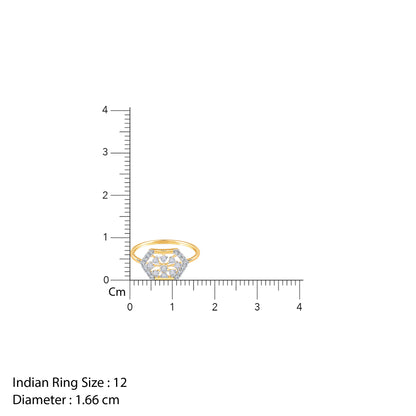 Gold Hexagonaria Lab Grown Diamond Ring